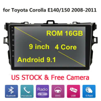 2 Din Android 9.1 2GB RAM Car Radio Multimedia Player For Toyota Corolla 2008 2009 2010 2011 9'' BT WIFI 4G SWC Auto radio MP5