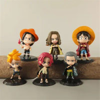 6pcs/set Anime One Piece Monkey D. Luffy Ace Marco Ben Bekkuman PVC Action Figure Model Kids Toys Doll Gift