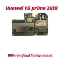 Original Unlocked Main Board for Huawei Y6 Prime2018, Mainboard Motherboard with Chips Circuits, Flex Cable