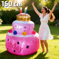 1.6M Birthday Cake Inflatables Outdoor Decorations Build-in LED Light Happy Birthday Party Decor Hom