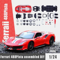 Maisto 1:24 Assembled DIY Car Model Ferrari 488 Sports Car Limited Edition Rafa Fxxk Convertible Simulation Alloy Car Model