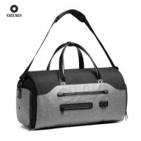 OZUKO Multifunction Travel Bag Men Suit Storage Large Capacity Luggage Handbag Male Waterproof Travel Duffel Bag Shoes Pocket