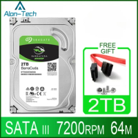 Seagate 2TB Hard Drive Disk HDD Desktop Internal HD 2000GB 2 TB Harddisk 7200RPM 64M 3.5" 6Gb/s Cache SATA III for PC Computer