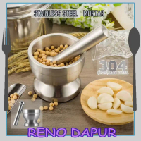 COD Cobek Ulekan Stainless Steel SUS304 Tumbukan Bumbu Dapur Obat