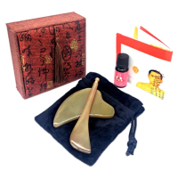 【安里】精選天然白水牛角刮痧按摩錦盒組 頭皮 眼部按摩 刮痧板(水牛角撥筋棒/水牛角刮痧板/精油/穴位圖)