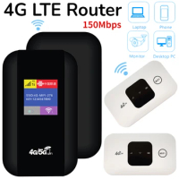 4G Lte Router 150Mbps Wireless Wifi Router SIM Card Slot 2100mAh Portable Mobile Hotspot Pocket Wifi Amplifier for Outdoor Trave