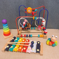 嬰兒童益智繞珠玩具0一1歲寶寶早教益智串珠2-3男女孩動腦多功能