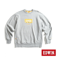 EDWIN 男款 橘標 摔角手E君摔角招式寬版長袖T恤(麻灰色)