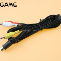 OCGAME Wholesale 1.8m Nickle Plated Stereo AV Leads Audio Video RCA Composite Cable for Sega Saturn System console