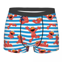 Sesame Street Cartoon Boxer Shorts For Homme 3D Print Cookie Monster Underwear Panties Briefs Stretch Underpants