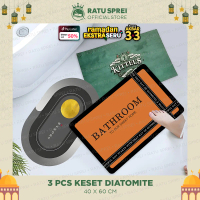 RATU - PAKET 3 PCS KESET KAKI DIATOMITE KAMAR MANDI ANTI SELIP MOTIF RANDOM