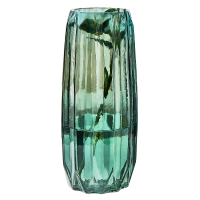 彩色玻璃大花瓶透明插花瓶水培富貴竹百合綠蘿簡約干花瓶ins擺件