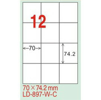【龍德】LD-897(直角) 雷射、影印專用標籤-紅銅板 70x74.2mm 20大張/包
