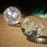 Crystal Ice Crack Ball, Glass Sphere, Feng Shui Ornament, Rocky Water Fountain, Bonsai Ball, Home Decor Figurine, 3-8 cm
