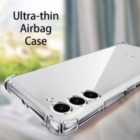 Original Clear Airbag Case for Samsung Galaxy S23 S22 S21 S20 FE Plus Ultra 5G Transparent Soft Air Bag Phone Cover S20FE S21FE