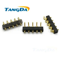 TANGDA POGOPIN connectors 5p 5pin pitch:2.45mm right angle bend antenna thimble test probe current PIN spring Pin male seat AG