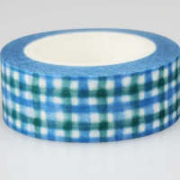 1.5cm Creative Blue green lattice Washi Tape DIY decoration Scrapbooking Sticker Label Masking Tape School Office Supply
