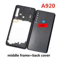 New For Samsung Galaxy A9 2018 A9 Star Pro A9S A920 A920F Battery Cover Back Glass Phone Housing+Camera Lens+ Metal Middle Frame
