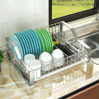 304不銹鋼瀝水碗架廚房置物架放碗碟收納盒 單層筷晾碗盤瀝水籃