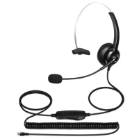 Telephone Headset Lossless Noise Reduction 3.5mm RJ9 MIC Long Cable Call Center Headphone 2021