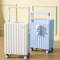20/22/24 inch Trolley Luggage Bag High Capacity Fashion zipper Rolling Luggage Case Wide Tie Rod USB Carry on Travel Suitcase