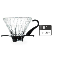 【HARIO】V60 玻璃濾杯 1~2杯／黑色(VDG-01B)