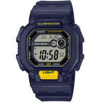 【CASIO 卡西歐】10年電力大錶面計時錶/藍(W-737H-2A)