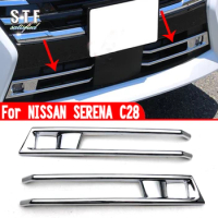 For NISSAN SERENA C28 2023 2024 Car Accessories Bumper Grilles Trim Molding Decoration Stickers