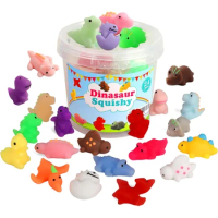 24PCS For Kids Girls Mochi Squishy Toys Kawaii Mini Dinosaur Squishies Stress Relief Anxiety Toys Gifts Party Favors