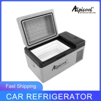 Alpicool 15L Car Refrigerator 12V/24V Compressor Mini Portable Fridge 220V For Home Cooler Box Traveling Camping ﻿Truck