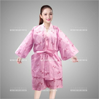 台灣製 TaiRay桑拿按摩和服浴衣(短衣+褲)-蝴蝶粉[98970]