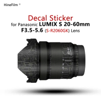 Lumix 20-60 Lens Sticker Decal Skin For Panasonic Lumix S 20-60mm f/3.5-5.6 Lens Protector Coat 2060 Wrap Cover Case
