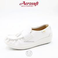 ♥▥ Aerosoft รองเท้าพยาบาล รองเท้าหนัง รุ่น NW9091 สีขาว สีดำ [รองเท้าเพื่อสุขภาพ Arch support พื้นนุ