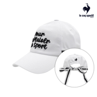 【LE COQ SPORTIF 公雞】高爾夫系列 女款白色後綁帶氣質風棒球帽 QLT0K111