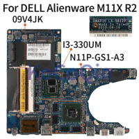 For DELL Alienware M11X R2 GT335M Notebook Mainboard CN-09V4JK 09V4JK LA-5812P I3-330UM N11P-GS1-A3 DDR3 Laptop Motherboard