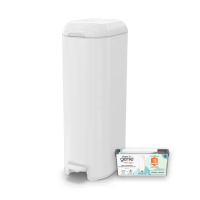 【Diaper Genie】加拿大 Diaper Genie 不鏽鋼 EZ 雙重鎖臭尿布處理器 易撕袋型(嬰兒尿布桶 防臭垃圾桶)