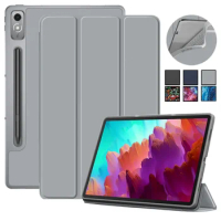 For Lenovo Xiaoxinpad Xiaoxin Pad Pro 12.7 Case Tri-Folding Stand Soft TPU Back Smart Cover for Lenovo Tab P12 Pro 2nd Gen Case