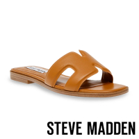 【STEVE MADDEN】HEIST 皮革壓邊H拖鞋(棕色)