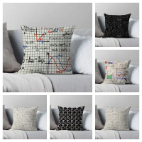 [HOT NYRD KHG 121] Math Physics Equation Calculation Illustration Cushion Cover Plush Pillow Cover F