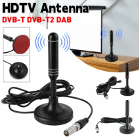 HDTV Antenna 300cm Coax Cable Digital Receiving Antenna DVB-T DVB-T2 DAB Indoor Outdoor Digital HD Freeview Aerial for Smart TV