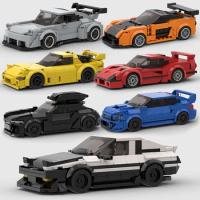 Moc Speed Champions AE86 Cars Racers Building Blocks Sets City Vehicle Model DIY Kids Boy Toys Sport Super Creative 911 Legoed