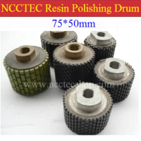 3'' NCCTEC M14 thread Diamond buffing polishing resin drum wheels 3PD1 | 75*50mm DRUM-TYPE polishing pad | FREE fast shipping