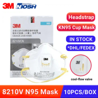 3M N95 8210V 8210VCN Respirator Dust Masks KN95 Mascarilla NIOSH Valve Particles Mask PM2.5 Respiratory Protection Men Outdoor