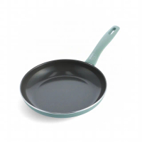 【GreenPan】GreenChef 鑽石陶瓷塗層不沾平煎鍋 Prime 24cm 灰綠(不挑爐具/不沾鍋/陶瓷/洗碗機適用)