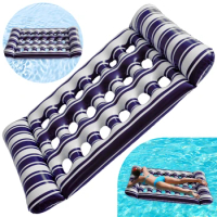 Inflatable Floating Bed Portable Floating Lounger Air Mattress Foldable Swimming Pool Air Mattress Outdoor Swimming Toys