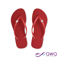 【QWQ】女款MIT時尚水晶夾腳涼拖鞋-耐磨防滑人字拖-鞋帶免費維修-衛星石白-玫瑰紅 MIT(AAVQ00101)