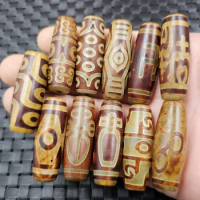 Deep Yellow Agate Jade Scattered Nine Three Five Lightning Six 21 Eyes Tibet Beads as Righ
