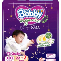 Bobby bỉm tã quần   ban đêm Size XXl 22+2 Tã quần  Mềm Mỏng Mặt Lưới 4D chữ nam jolie Cao Cấp Tã bỉm
