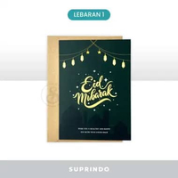 Kartu Ucapan Lipat Lebaran Eid Mubarak + Amplop LEBARAN 1, card
