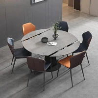 Wall Extendable Kitchen Table Set Round Folding Dining Table Chairs Dinner Designer Kitchen Juegos De Comedor Home Furniture GM
